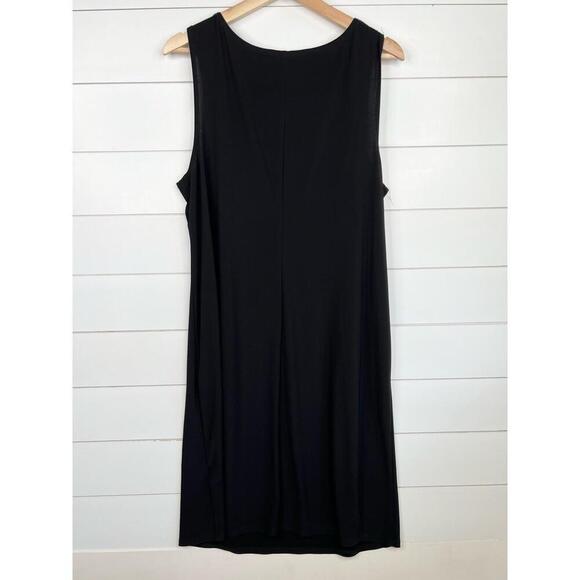 R&M Richards Black Pendant Attached Necklace Shift Dress Plus Size 14W - Picture 4 of 10